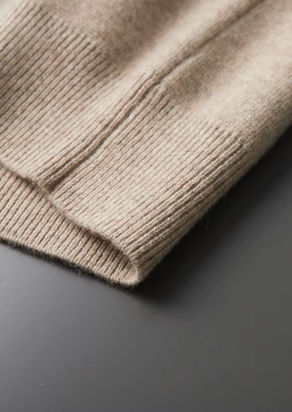 Cardigan Polo zippé en Laine Mérinos Extra Fine