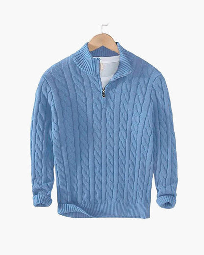 Pull à Demi-Fermeture Éclair TAEBAEK en Maille Câblée