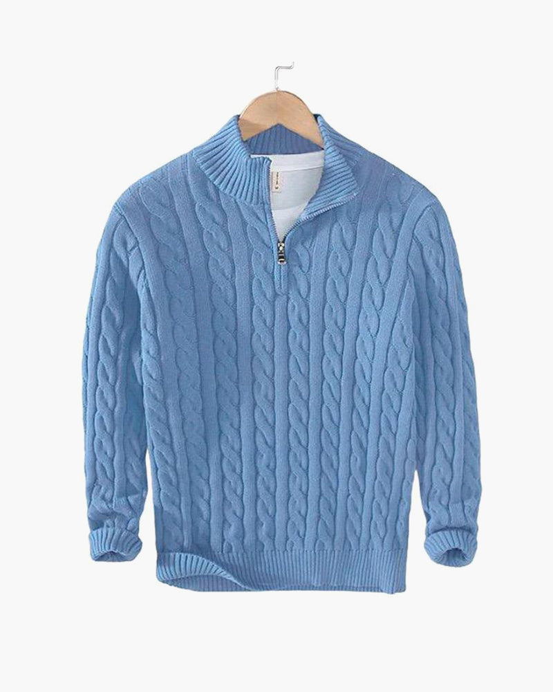 Pull à Demi-Fermeture Éclair TAEBAEK en Maille Câblée