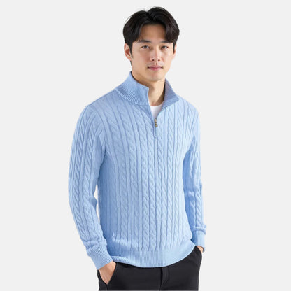 Pull à Demi-Fermeture Éclair TAEBAEK en Maille Câblée