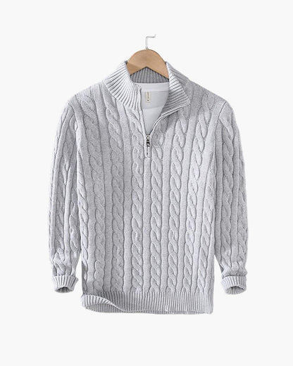 Pull à Demi-Fermeture Éclair TAEBAEK en Maille Câblée