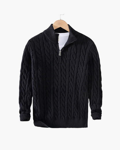 Pull à Demi-Fermeture Éclair TAEBAEK en Maille Câblée